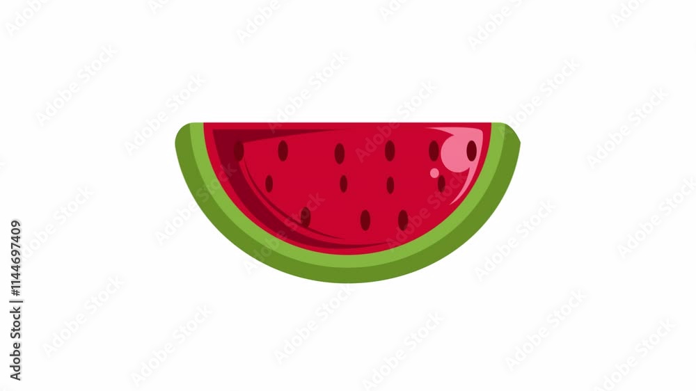 Bouncing Fresh Watermelon Slice Animation with Transparent Background Bouncing Fresh Watermelon Slice Animation with Transparent Background