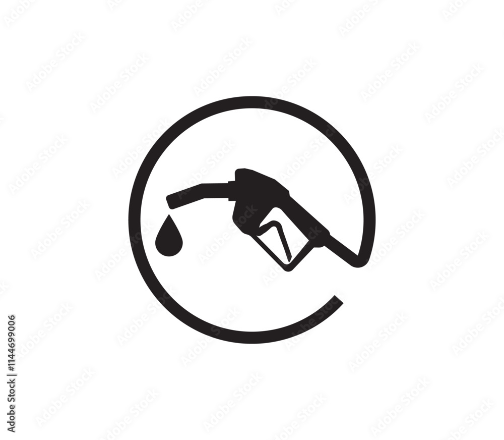 Simple gasoline pump nozzle icon.Gas station icon. Flat design style vector.