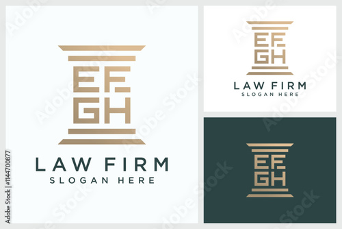 simple and elegant law firm letter logo, justice logo, simple and elegant law firm letter vector logo, dark green and white background