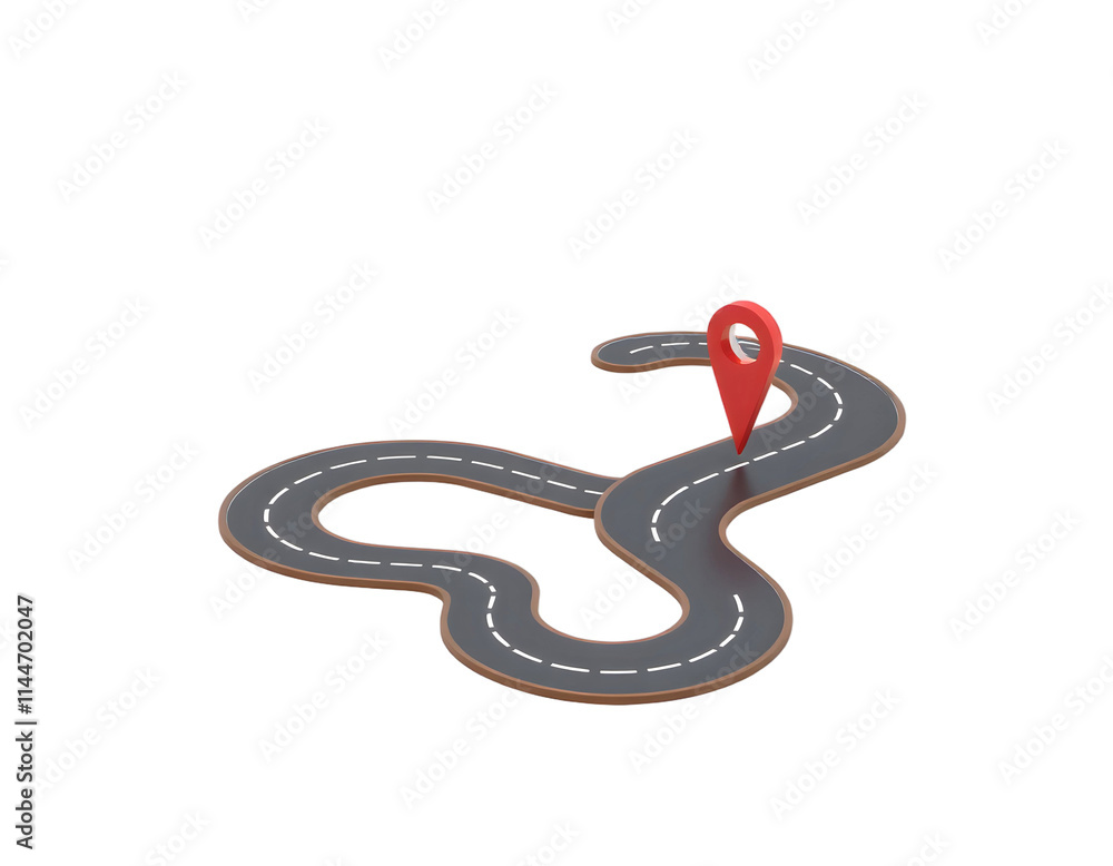 Obraz premium Road with location icon