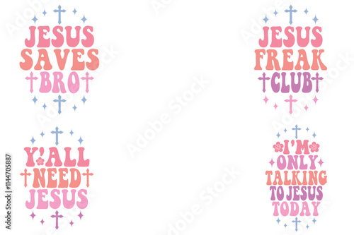 Jesus Saves Bro, Jesus Freak Club, Y'all Need Jesus, I'm Only Talking to Jesus Today retro metal keychain designs