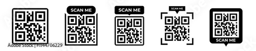 Scan me vector. QR code