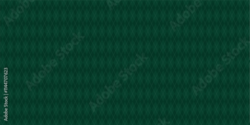 Argyle Vector Christmas Themed Clothing Pattern. Dark Green with thin slim dotted line. Seamless vivid geometric background for fabric, textile, Backdrop for christmas eve