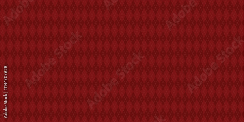Argyle Vector Christmas Themed Clothing Pattern. Dark Red with thin slim dotted line. Seamless vivid geometric background for fabric, textile, Backdrop for christmas eve