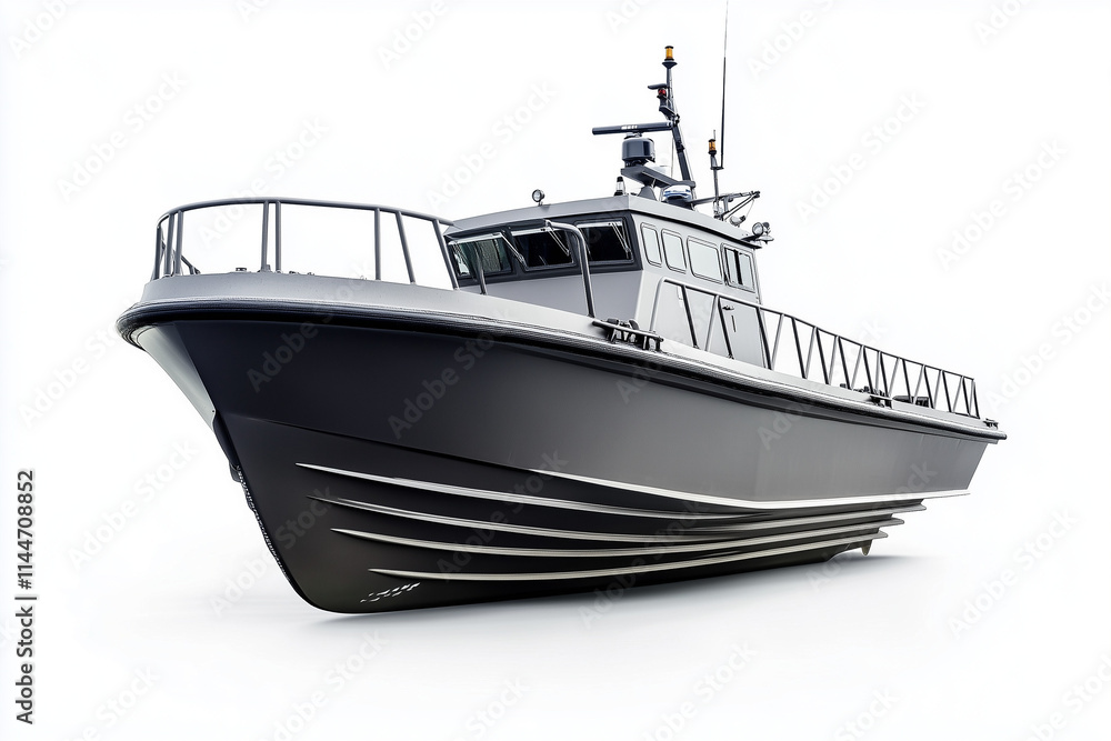 Selective focus rescue boat isolated on white background, Inflatable boat on white, Patrol boat for emergency rescue. Selective focus rescue boat isolated on white background, Inflatable boat on white, Patrol boat for emergency rescue.
