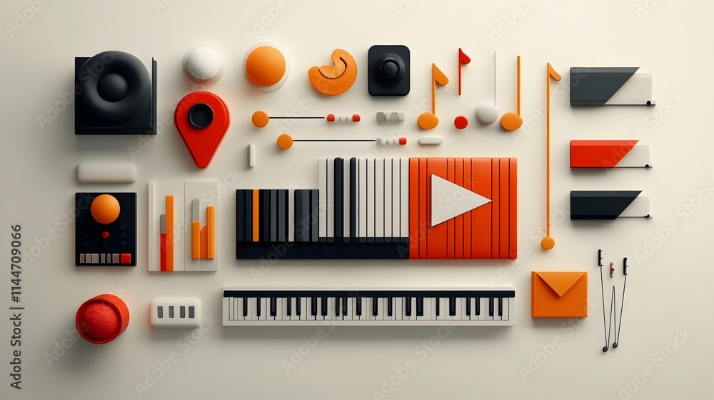 Mesmerizing digital artwork depicting the essence of music through a visually striking pattern of musical genres notes and waveforms The elegant and minimalist color palette Mesmerizing digital artwork depicting the essence of music through a visually striking pattern of musical genres notes and waveforms The elegant and minimalist color palette