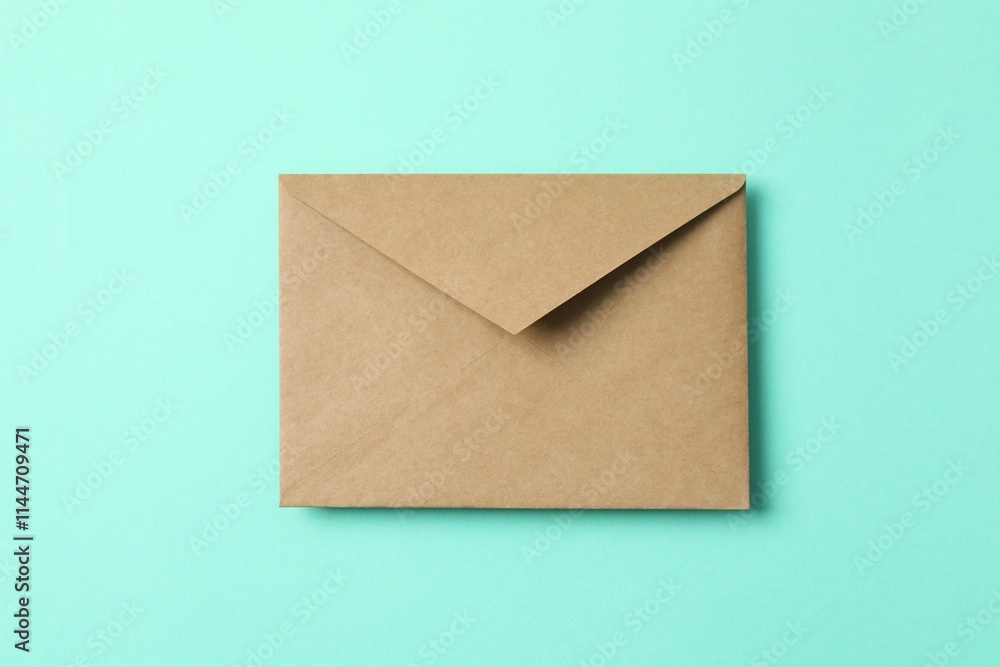 Paper envelope on color background. Empty greeting card for text design Paper envelope on color background. Empty greeting card for text design