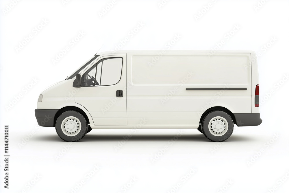 Selective focus white van isolated on white background, All purpose van for working on white, Mini van. Selective focus white van isolated on white background, All purpose van for working on white, Mini van.