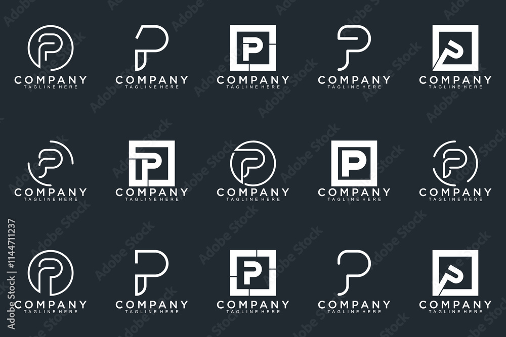Fototapeta premium collection letters P logo design. modern creative icon vector design inspiration