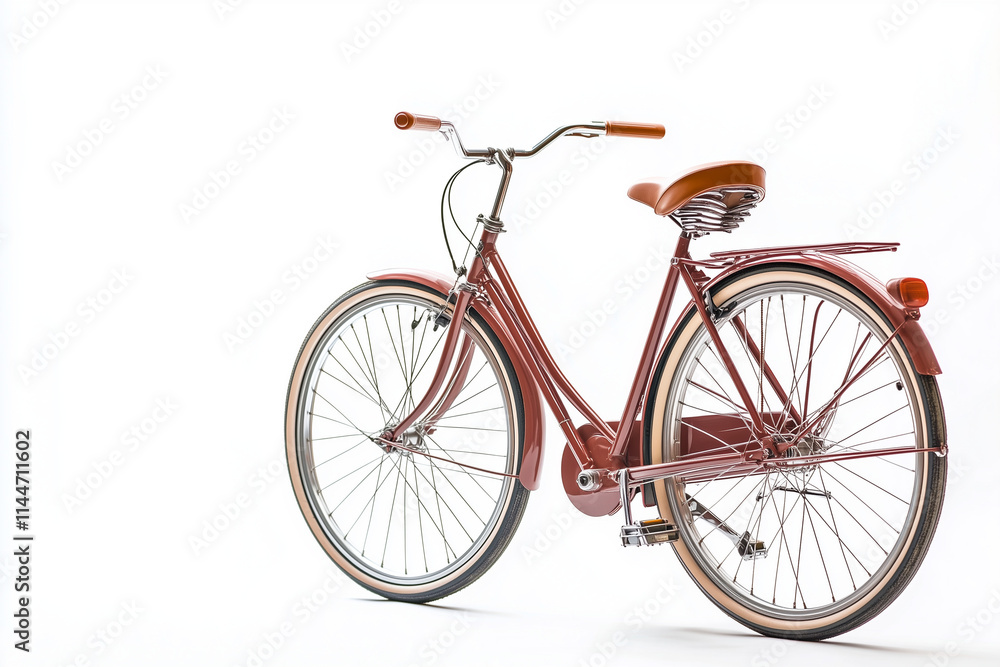Fototapeta premium Selective focus retro bicycle isolated on white background, Retro bike on white.