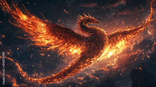 majestic dragon phoenixlike appearance photo