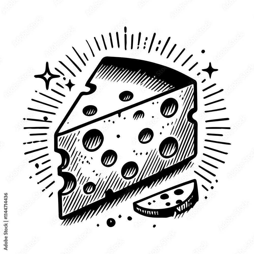 Delicious cheese vector art design black and white Delicious cheese vector art design black and white