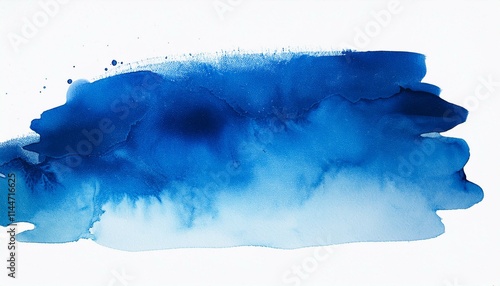 Abstract blue watercolor on white background