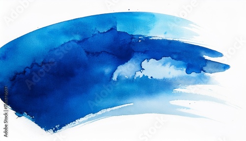 Abstract blue watercolor on white background