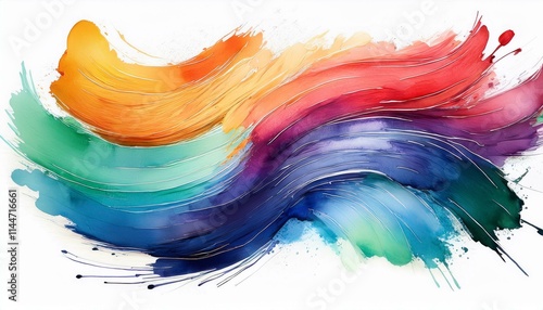 Abstract watercolor brush strokes isolated on white
