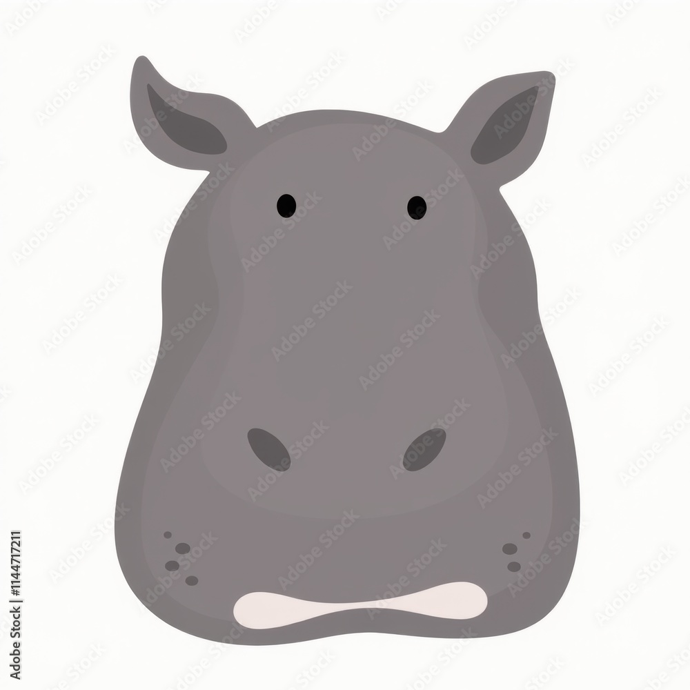 Cute Hippopotamus Face Illustration, isolated on white background Cute Hippopotamus Face Illustration, isolated on white background