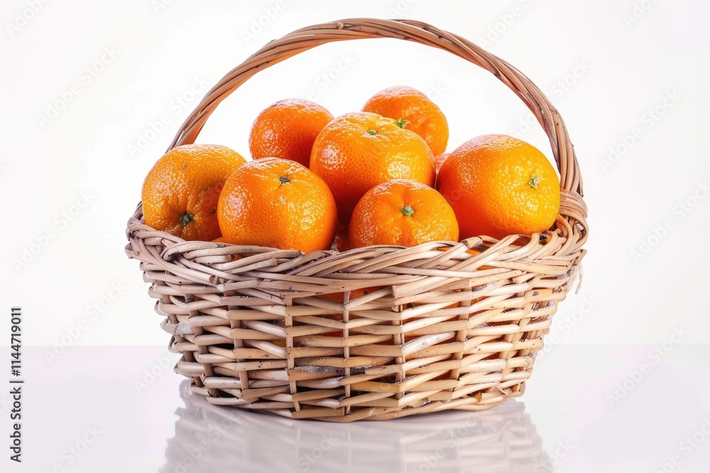 Clementine Mandarin Oranges in white background with reflection. Clementine Mandarin Oranges in white background with reflection.