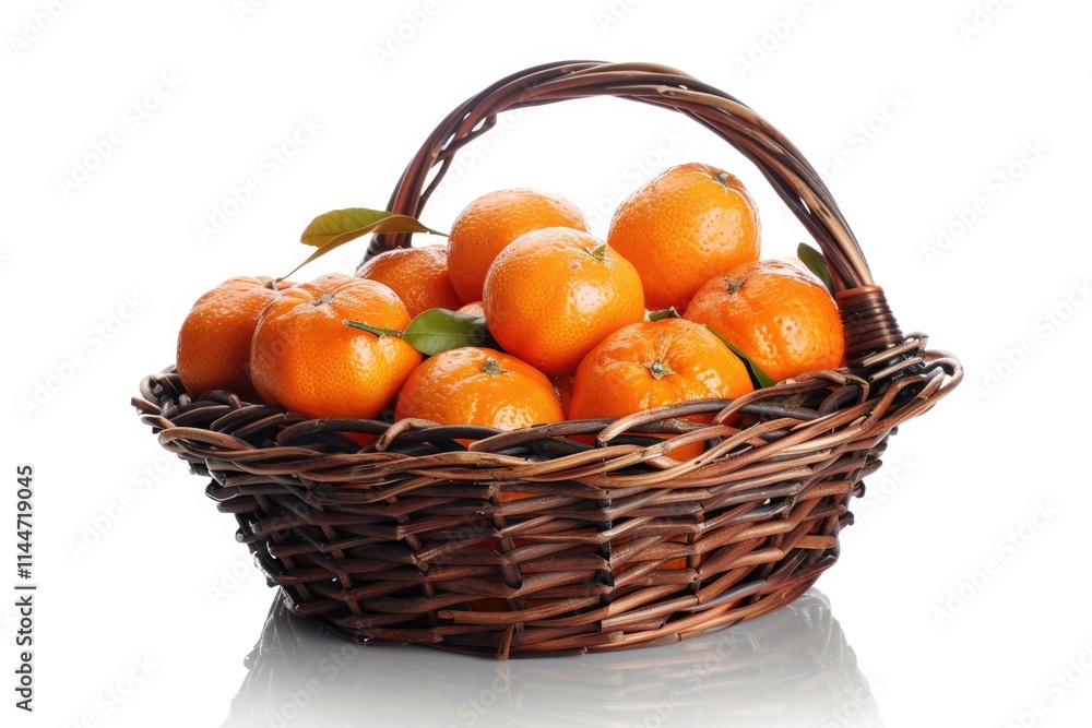 Clementine Mandarin Oranges in white background with reflection. Clementine Mandarin Oranges in white background with reflection.
