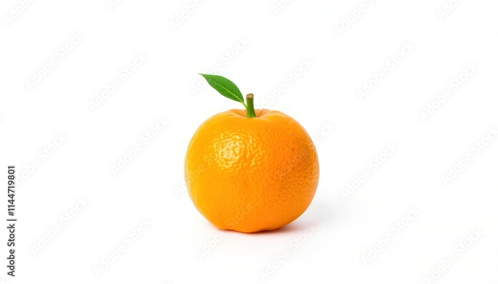 Orange With Leaf Isolated On White Background Orange With Leaf Isolated On White Background