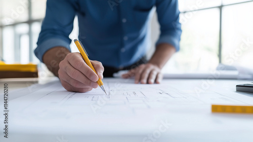 Architect Designing Bluepri...