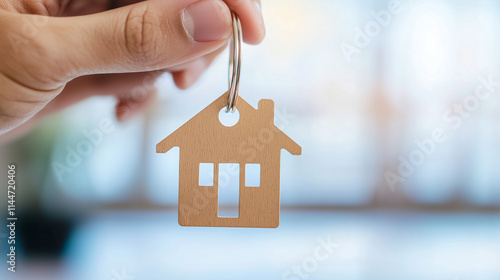 New Home Keys: Hand holding...