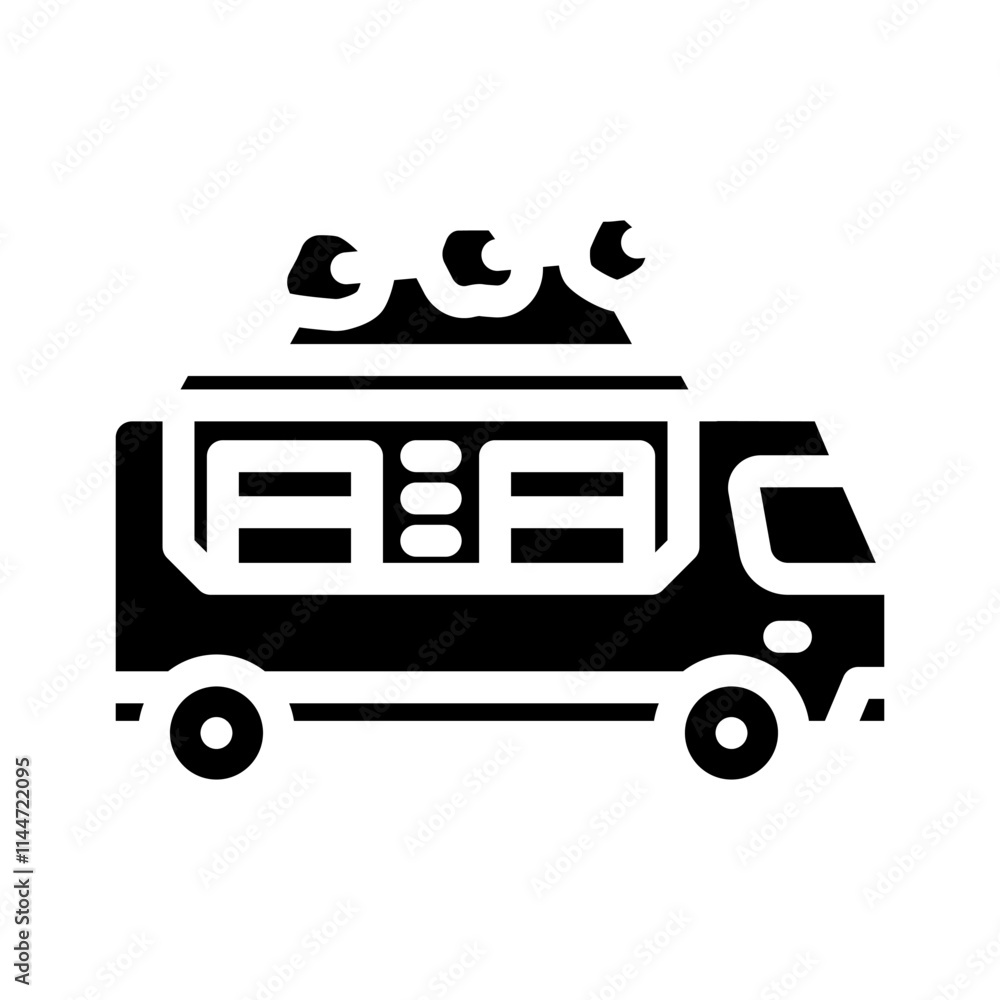 bbq food truck glyph icon vector. bbq food truck sign. isolated symbol illustration