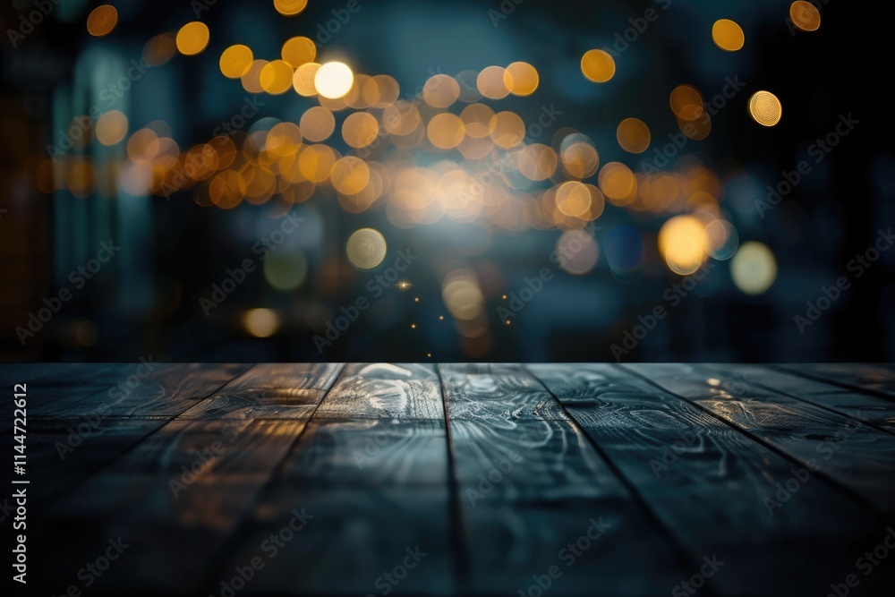 Graphic Table. Design Blueprint with Light Gold Element on Dark Background