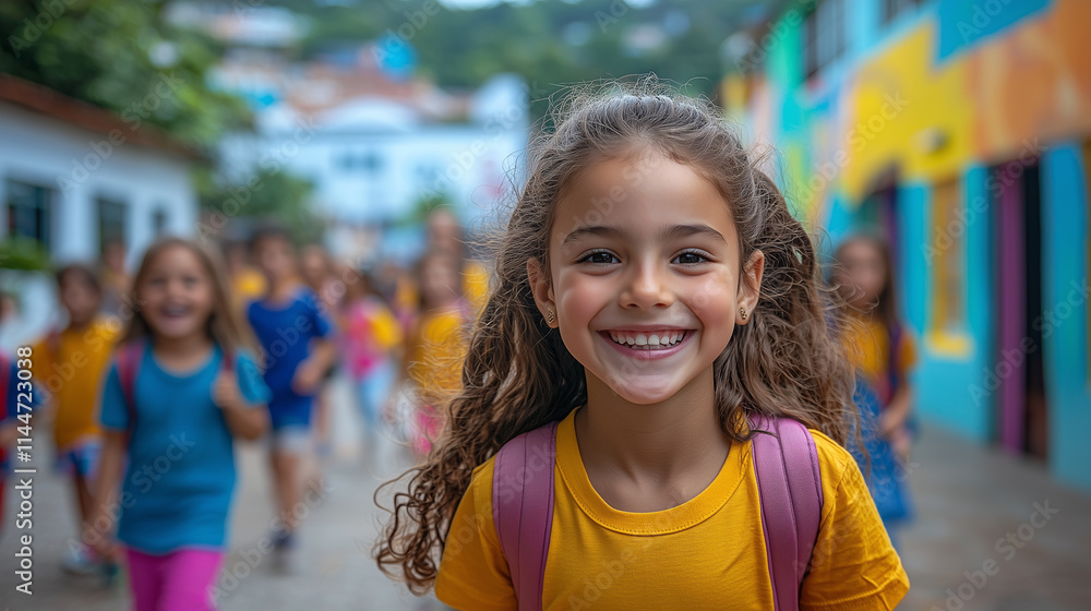 portrait of a smiling child in school