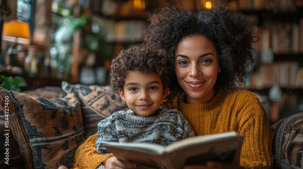 A parent teaching their child during a homeschooling session in a cozy, organized study space A parent teaching their child during a homeschooling session in a cozy, organized study space