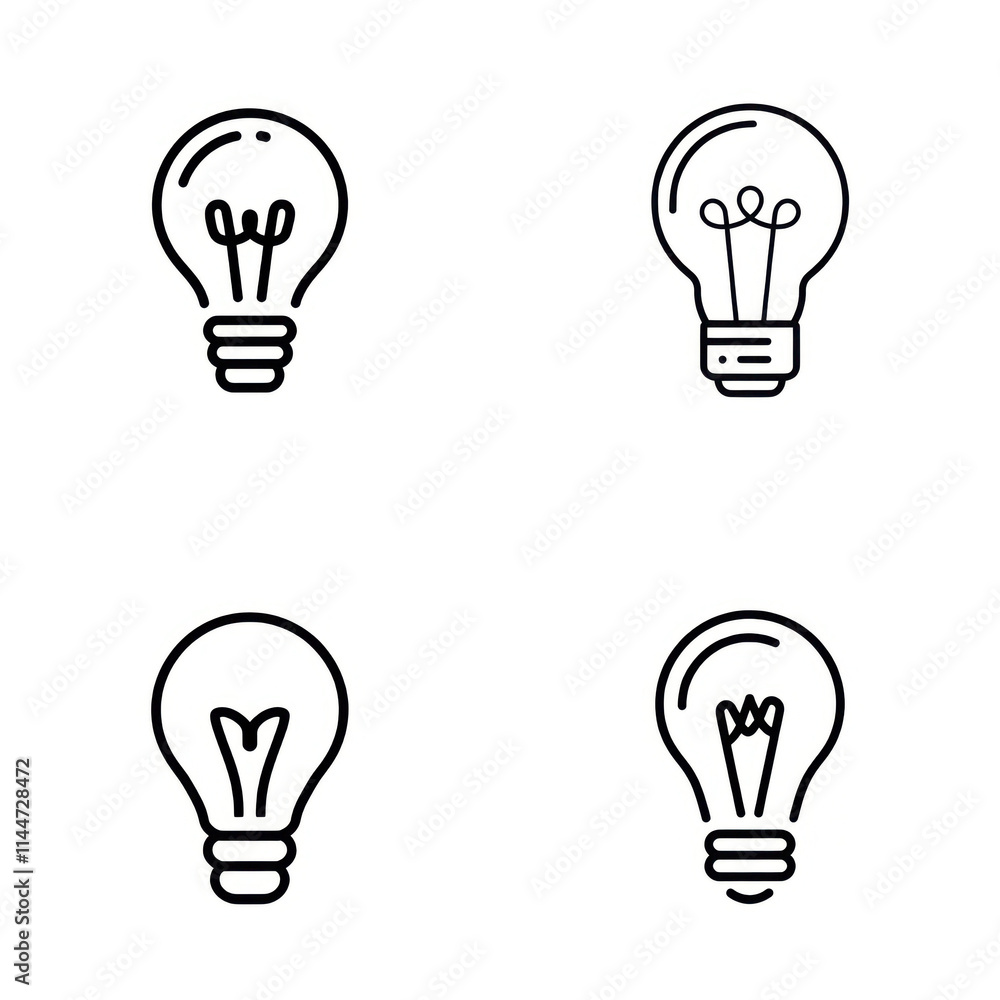 Editable vector pack of bulb line icons. Editable vector pack of bulb line icons.