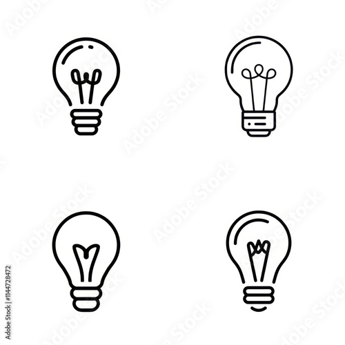 Editable vector pack of bulb line icons. 