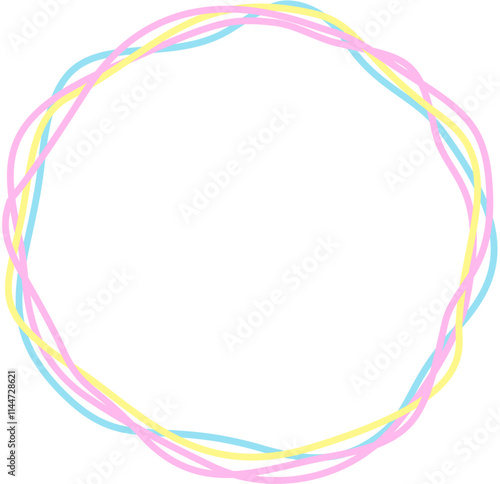 Colorful Circle doodle simple frame