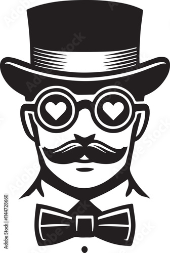 Stylish man face silhouette vector illustration
