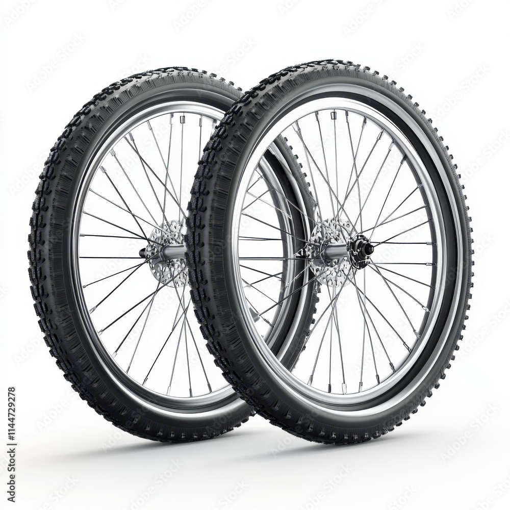 Fototapeta premium Mountain bike wheels for high-performance outdoor adventures available for purchase