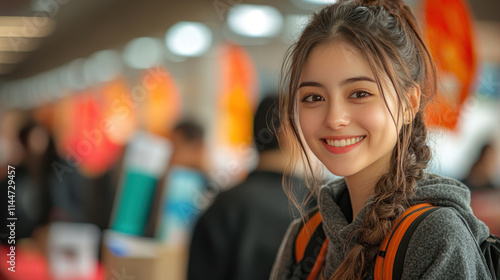 College students hosting a cultural festival with booths representing various countries