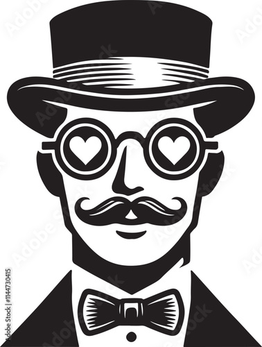 Stylish man face silhouette vector illustration