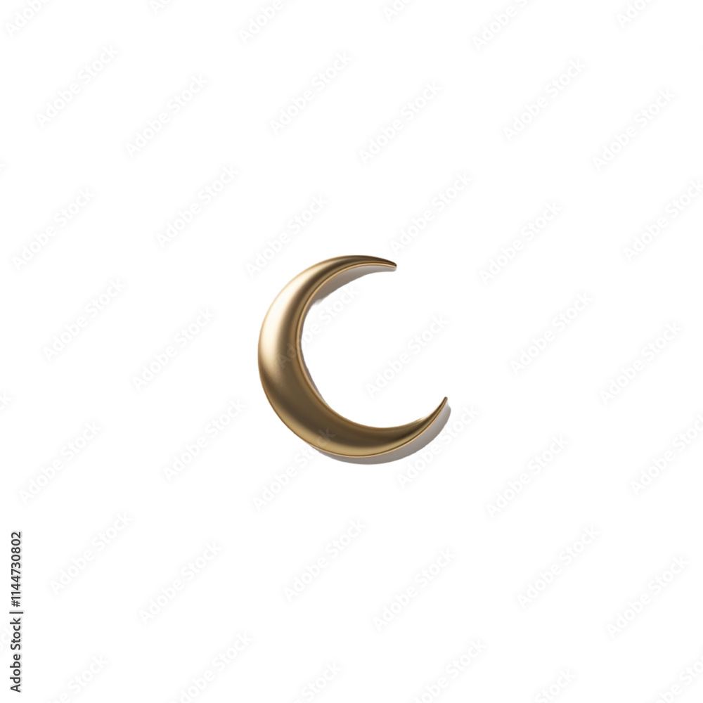 Transparent PNG of a minimal golden crescent, ideal for celestial, spiritual, or festive projects. Transparent PNG of a minimal golden crescent, ideal for celestial, spiritual, or festive projects.