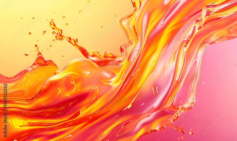 Abstract orange and pink liquid splash. Abstract orange and pink liquid splash.