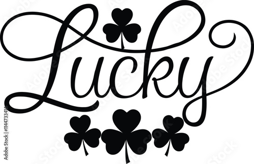 Lucky typography illustration