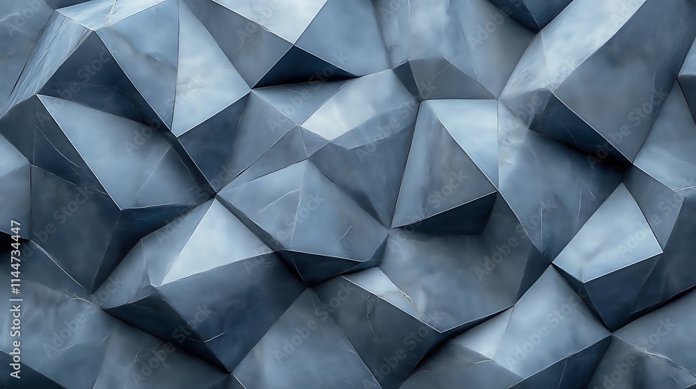 Fototapeta premium Abstract Blue Geometric Crystalline Structure