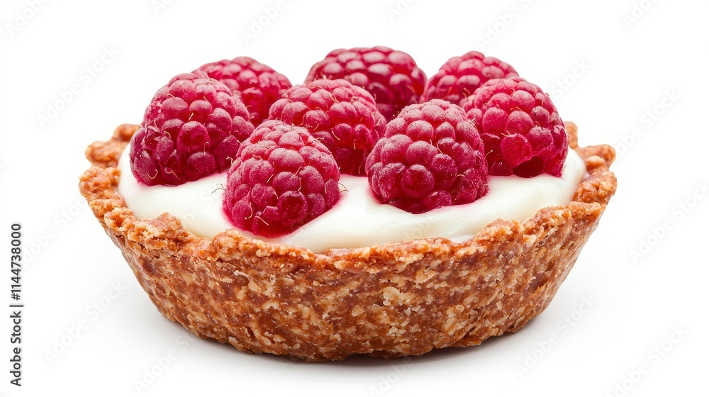 Delicious Raspberry Tart with Creamy Filling and Oat Crust Delicious Raspberry Tart with Creamy Filling and Oat Crust