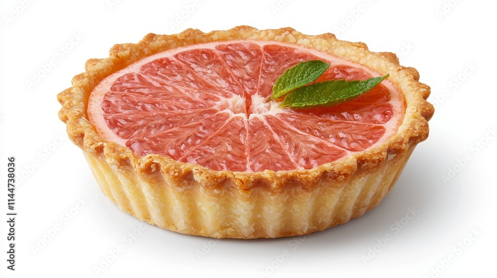 Delicious Grapefruit Tart with Mint Garnish Delicious Grapefruit Tart with Mint Garnish