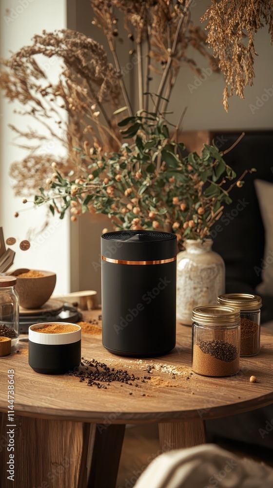 Stylish Studio Setup with Decorative Plant Arrangement Stylish Studio Setup with Decorative Plant Arrangement