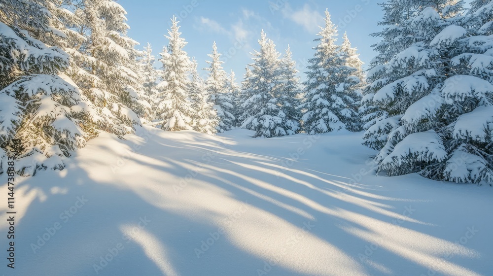 Evergreen Forest Blanketed in Soft Snowlight Evergreen Forest Blanketed in Soft Snowlight