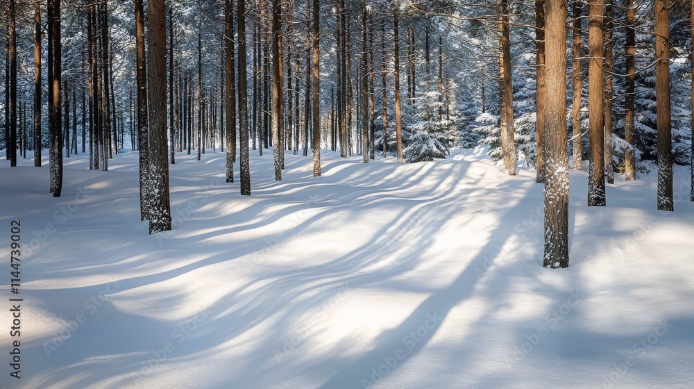 Serene Evergreen Forest Covered in Snow Serene Evergreen Forest Covered in Snow