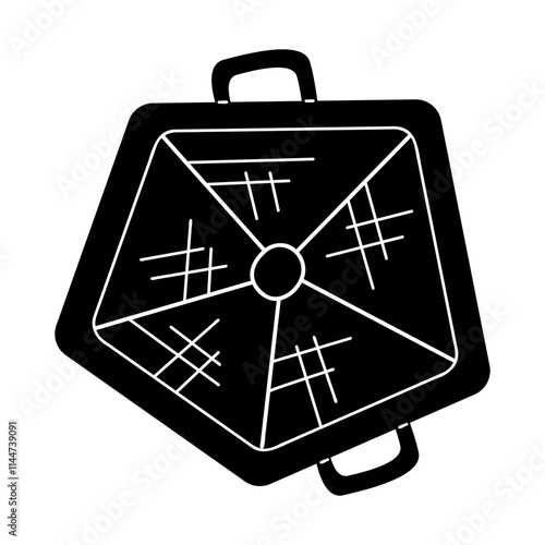 Baby sieve for sandbox in black and white colors. Clip art for your projects.