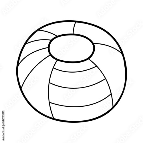 Beach ball in black outline. Clip art for your projects.