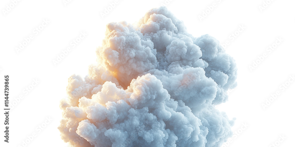 Fluffy white cloud formation isolated on transparent background Fluffy white cloud formation isolated on transparent background