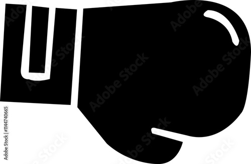 boxing glove silhouette vector black on white background, game, player, team