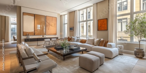 Wallpaper Mural beautifully designed living room with natural light, stylish interiors, and modern furniture Torontodigital.ca